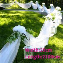 1入白色紗網布卷，寬度29CM，長度2100CM，非常適合宴會裝飾、季節裝飾、桌布、DIY工藝、婚禮拱門背景牆裝飾、窗簾、樓梯裝飾，適用於室內和室外節日。 - 白色 - 查看 12