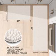 Anti Fatigue Kitchen Mat, Cushioned Kitchen Rugs Non Slip, Waterproof Comfort Standing Kitchen Floor Mat 1PC/2PCS - Apricot - View 2