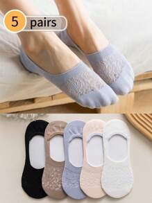 1/5 đôi tất nữ, tất cổ thấp, tất vô hình, tất thuyền, tất ngắn, tất trắng, tất mắt cá chân, tất nữ, thấm hút ẩm và thoáng khí, thích hợp để mặc hàng ngày, thể thao tại nhà, đồ công sở, thiết kế hoạt hình dễ thương, thích hợp cho mọi mùa và nhiều ngày lễ khác nhau, tất vô hình và tất ngắn, phối màu ngẫu nhiên. - Nhiều màu - Xem 7