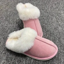 時尚、保暖、美觀的麂皮材質毛絨拖鞋