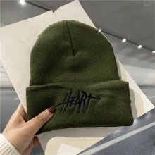 Street Winter Ins Knitted Hat, Hip Hop Style Embroidered Letter Knit Beanie For Men And Women, Warm And Fashionable