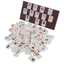 1 Set, Rummy Large Numbers Edition, Original Rummy Tile Game, Rummy Cube Game With Carton, Rummy Royal Board Game, Rummy Tiles In Paper Box, 106 Tiles,Adult Party Games Suitable For Halloween/Christmas/Thanksgiving - Coffee Brown - View 3