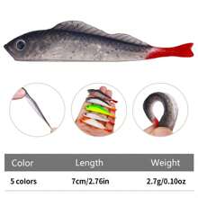 5入組魚拚／釣魚餌,雙色魚拚,釣魚餌,柔軟的魚餌,生物誘餌 - 4# - 查看 3