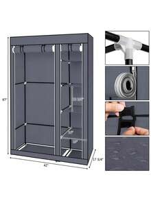 2 Door Wardrobe, Wardrobe, Large Portable Disassembly Closet