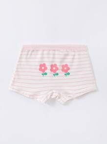 少女們的4入組甜美可愛卡通花紋印花短褲,四季皆宜