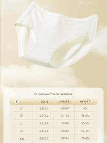 7入組女士一次性三角褲,適合日常、旅行、戶外使用 - 白色 - 查看 6