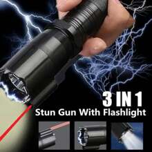 Lampara Taser Con Laser Descarga Recargable Led 288, Rompe Cristal, Lámpara de Procteccion - Negro - Ver 5