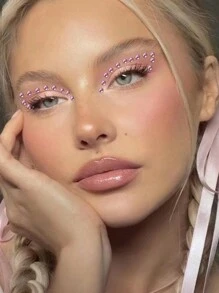 1 Miếng Ánh sáng Màu hồng Hình thoi Mặt Long lanh Đối với DIY Trang điểm Và Lễ hội Mặc - Hồng - Xem 4