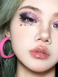 1 Miếng Ánh sáng Màu hồng Hình thoi Mặt Long lanh Đối với DIY Trang điểm Và Lễ hội Mặc - Hồng - Xem 5