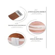 1 件女士柔软手链，采用人造皮革编织而成，配有磁扣，有多种颜色可选，时尚，透气舒适，让您的手臂在夏天更具魅力！ - 紫色漸層色 - 查看 5