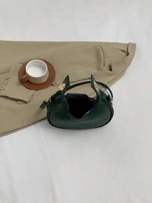 1 chiếc Túi vải dệt PU màu trơn có khóa kéo - Túi xách, Túi đeo vai, Túi đeo chéo. Cổ điển & Thời trang. Thích hợp cho phụ nữ để hẹn hò, sử dụng hàng ngày và làm quà tặng, Đi làm, Mua sắm, Dây đeo vai có thể điều chỉnh, Túi thời trang đơn giản cho nữ, Túi xách quai cầm thời trang, Túi màu xanh lá cây - màu xanh lá - Xem 7