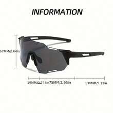 1 件装户外骑行眼镜，男女款，便携轻便防风日夜两用眼镜 - 黑色 - 查看 2
