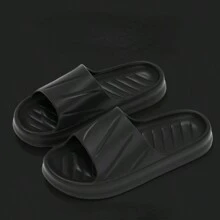 Fashion Simple Household Slippers, Indoor Slippers, Thick Bottom Guest Slippers, Comfortable Slippers - Black - View 1