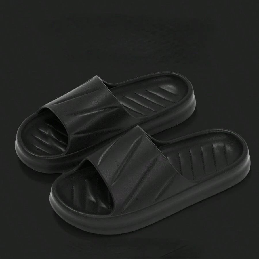 Fashion Simple Household Slippers, Indoor Slippers, Thick Bottom Guest Slippers, Comfortable Slippers - Black - View 1