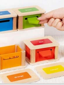 Montessori Wooden Color Classification Box Magnetic Fishing Game Geometry Matching Coin-Operated Parent-Child Interactive Toy - Multicolor - View 4