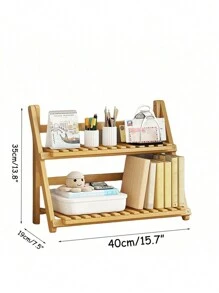 1pc DIY Foldable Bamboo Plant Stand For Potted Plants - Apricot - View 7