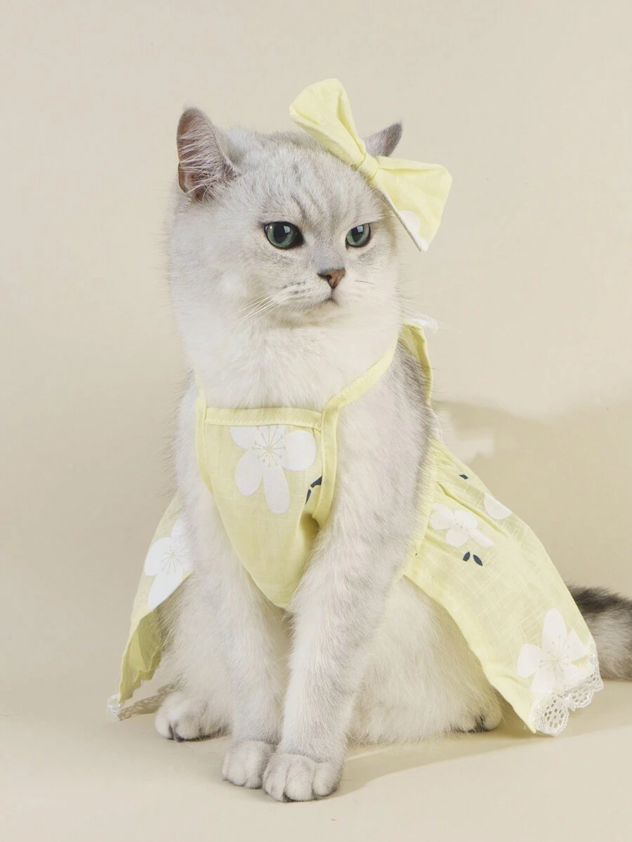 1 Bộ Hoa In Quần áo thú cưng - Nhiều màu - Xem 1