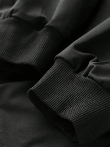 Boys' Y2K Casual Street Style Bear Print Crew Neck Sweatshirt, Versatile Streetwear For School, Vacation And Casual Outings, Spring Casual Fashion - Black - View 6