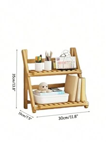 1pc DIY Foldable Bamboo Plant Stand For Potted Plants - Apricot - View 6