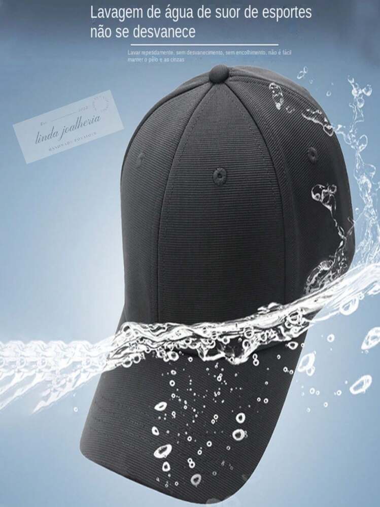 Boné Básico Unissex Aba Curva Com Regulagem Ajustável fivela em Metal Boné Clássico Para Qualquer Momento - Chumbo - Visão 1