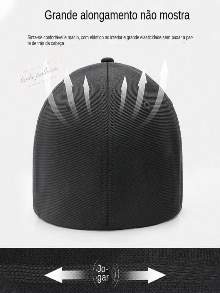 Boné Básico Unissex Aba Curva Com Regulagem Ajustável fivela em Metal Boné Clássico Para Qualquer Momento - Chumbo - Visão 5