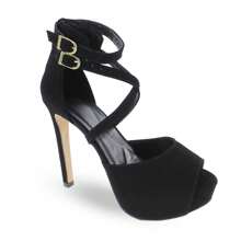 Women Heeled Sandals - Black - View 2