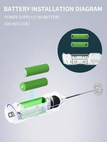 CLITON 1入2節aa電池強力奶泡器手持泡沫製造機 - 咖啡攪拌器,卡布奇諾,馬卡龍,熱巧克力,禮品包括：僅懸架夾,適用於父親節,母親節,聖誕節,感恩節,萬聖節,情人節 - 藍色 - 查看 9