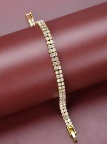 1入流行女式多彩鑽石手鍊，簡約個性細鏈手鍊 - 彩色 - 查看 2