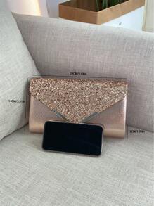 REMANLAND Shiny Evening Clutch, Elegant Fashion Envelope Bag, Ladies' Wedding Handbag For Party And Dancing