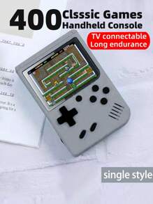 1 Pieza Consola De Juegos Portátil Manual Nueva Versión Clásica Retro Mini Macaron 400 Juegos Nostálgicos Rusos De Antaño - Gris - Ver 2