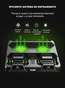 Base Ventilador Para X-box One X y S Con Soporte Carga 2 Controles - Negro - Ver 6