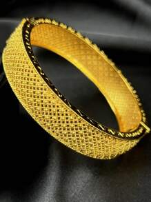 2件套非洲奢華女性手鐲,合金手鐲,阿拉伯風格24k鍍金串飾手鐲,尼日利亞婚禮新娘珠寶,迪拜母親節禮物,適合女士們日常佩戴