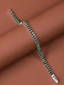 1入流行女式多彩鑽石手鍊，簡約個性細鏈手鍊 - 彩色 - 查看 3