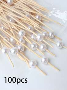 100 Fruit Toothpicks - Perfect For Appetizers, Beverages, Cooked Foods, And Parties - White - View 1