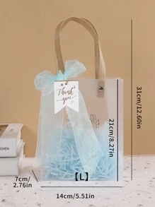 1只高級手提禮物袋,附有“謝謝”卡片,緞帶和葦草,適用於生日禮物包裝 - 香檳色 - 查看 2