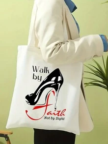 時尚的肩背包,休閒簡約手提包,假日禮品包,大容量耐用的包,圖案印刷,是購物通勤的完美手提包 - 白色 - 查看 5