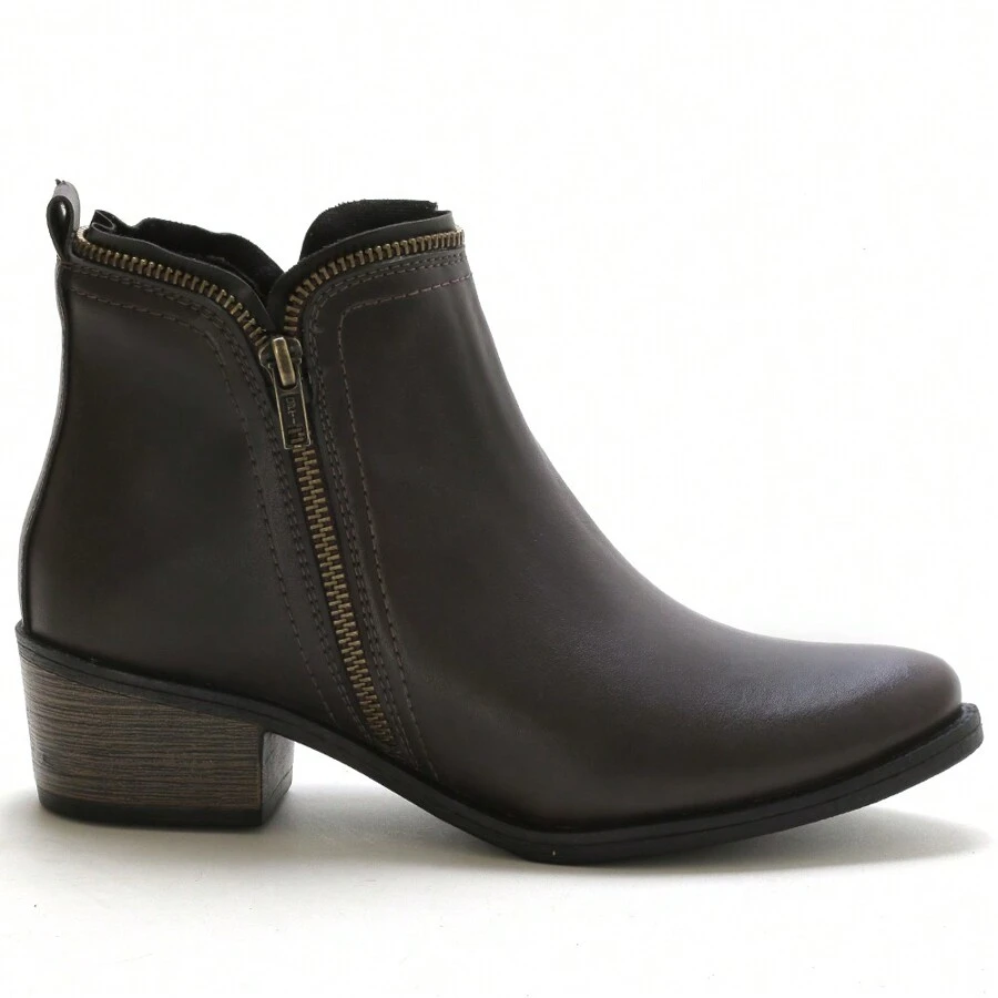 Women Mid-Calf Boots - 咖啡棕 - 查看 1