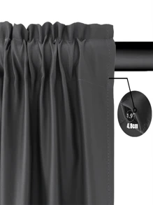 BONZER 1 Panel De Cortina De Bandó Sólido, Tratamiento De Ventana Con Bolsillo Para Barra Para La Decoración De Hogar En El Dormitorio, Oficina, Cocina, Sala De Estar Y Estudio - Burdeos - Ver 4