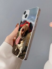 1入組有趣舌頭狗眼鏡圖案TPU全包式手機保護殼，適用於iPhone - 彩色 - 查看 3