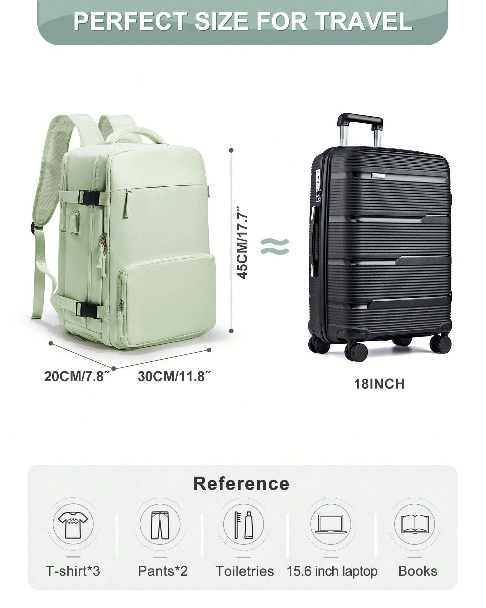 Zaino Da Viaggio In Tela E Pelle (grigio Scuro) Per Laptop - Foto 3