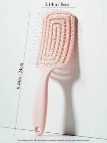 1 pieza Cepillo cuadrado para desenredar el cabello, Cepillo profesional de aire con ventilación - Cepillo curvo para secado, peine ahuecado con mango para cabello liso/suave, húmedo y seco, regalo para niñas cuidado del cabello,herramientas para el cabello peines peine pelo cepillo pelo de peines cepillo pelo - Rosa Pálido - Ver 4