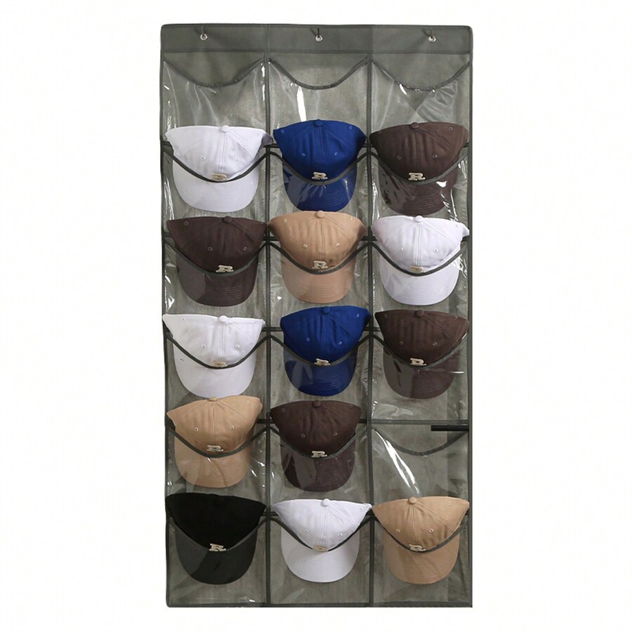 1pc Thickened NonWoven Fabric Cap Storage Hanging Bag With Large