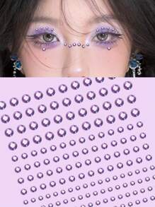 1 Pieza De Joyería Diy De Gemas De Rostro De Diamantes De Imitación De Color Morado Claro Para Lucir Un Maquillaje De Ojos Festivo - Morado - Ver 2