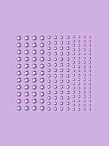 1 Pieza De Joyería Diy De Gemas De Rostro De Diamantes De Imitación De Color Morado Claro Para Lucir Un Maquillaje De Ojos Festivo - Morado - Ver 3