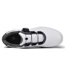 新款無釘高爾夫鞋,男士專業高爾夫球鞋46碼,高爾夫球手運動鞋豪華步行鞋 - 白色 - 查看 5