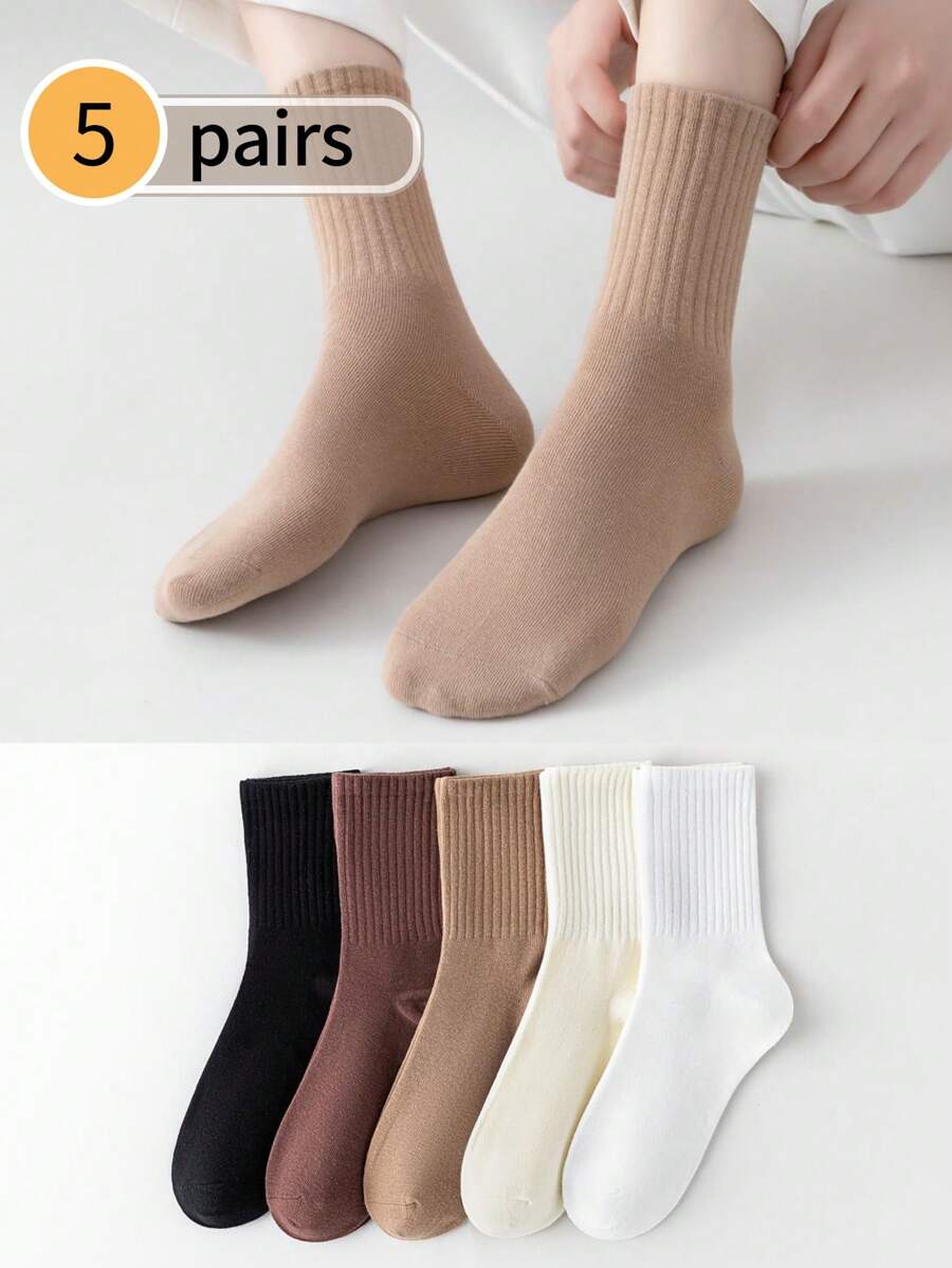 5 Của Của phụ nữ Chiều dài Trung bình Vớ , Mềm mại Và Thoáng khí , Kẹo Màu sắc , Nhà  Đời sống , Thể thao Và Thời gian rảnh rỗi , Theo mùa Ngắn Vớ , Ngẫu nhiên Màu sắc - Nhiều màu - Xem 1