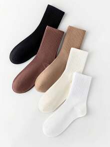 5 Của Của phụ nữ Chiều dài Trung bình Vớ , Mềm mại Và Thoáng khí , Kẹo Màu sắc , Nhà  Đời sống , Thể thao Và Thời gian rảnh rỗi , Theo mùa Ngắn Vớ , Ngẫu nhiên Màu sắc - Nhiều màu - Xem 5