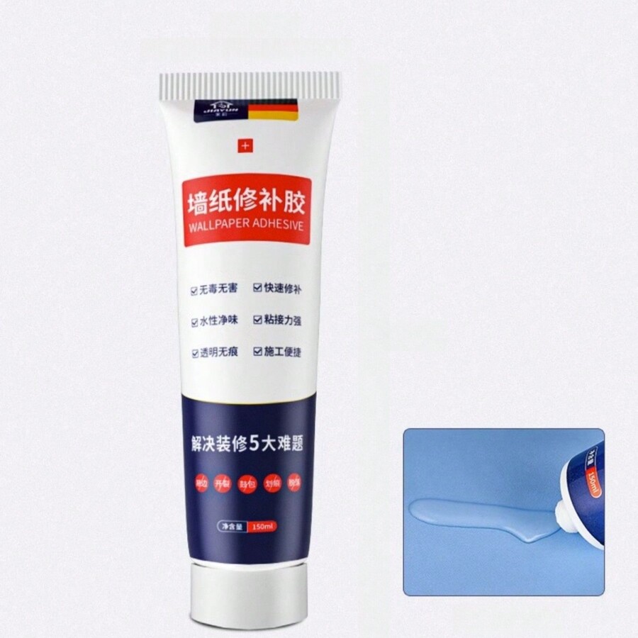 1pc 150ml And Wallpaper Glue. Comes With A Pointed Applicator. Transparent, Specially Used For