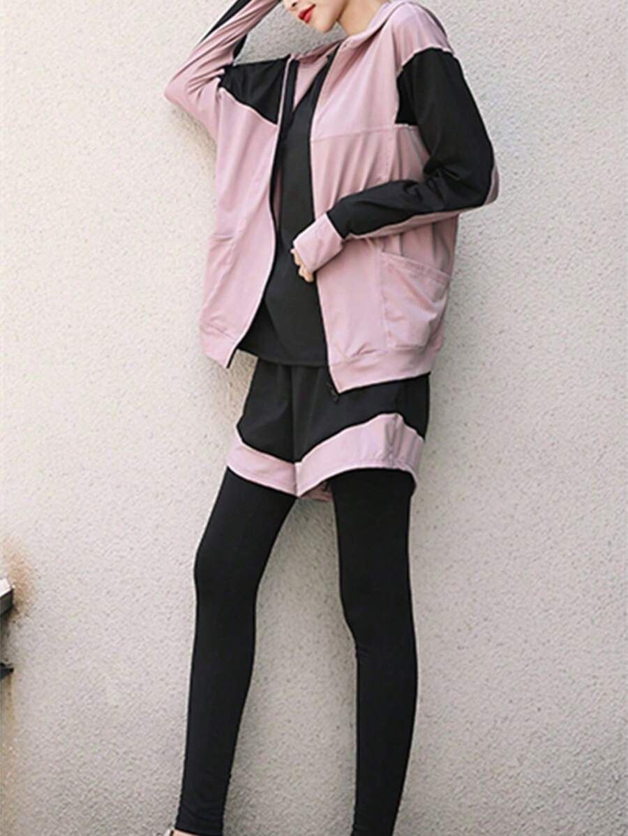 Set Yoga Di 5 Stili Universitari, Tuta Sportiva Per Esterni Da Palestra Jogging, A Maniche Lunghe E Pantaloni Lunghi Con Protezione Solare