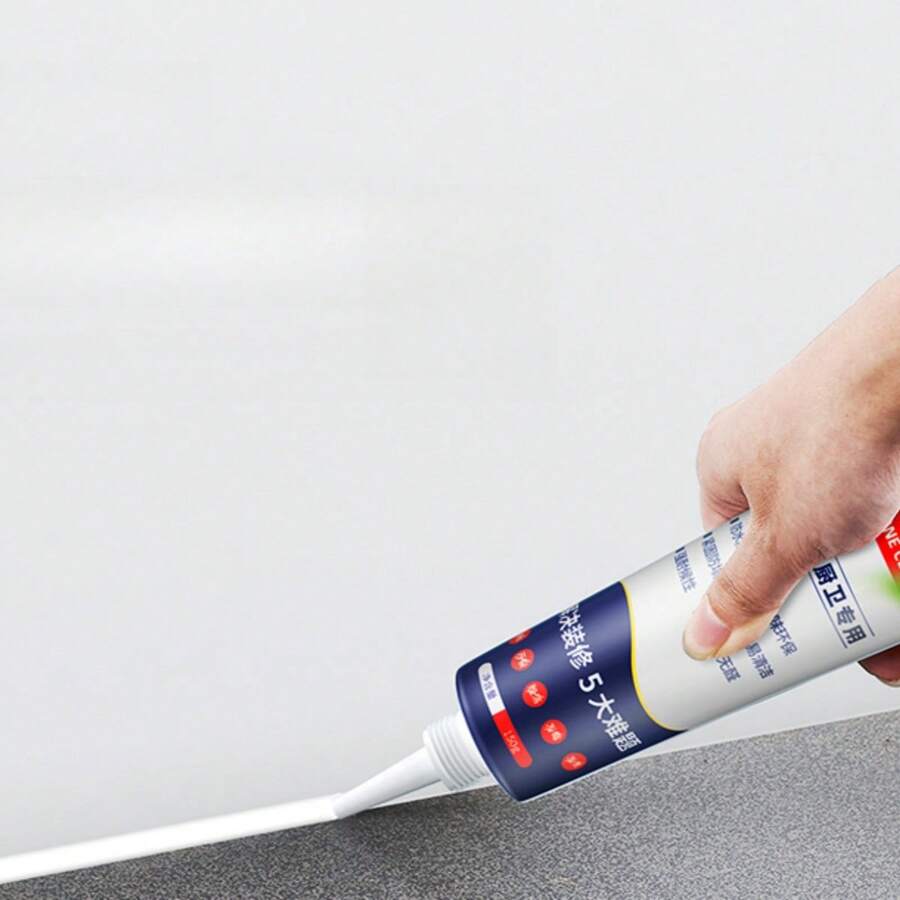 1 Tube 150ml White Caulk Sealant, Heat & Frost Resistant, Waterproof